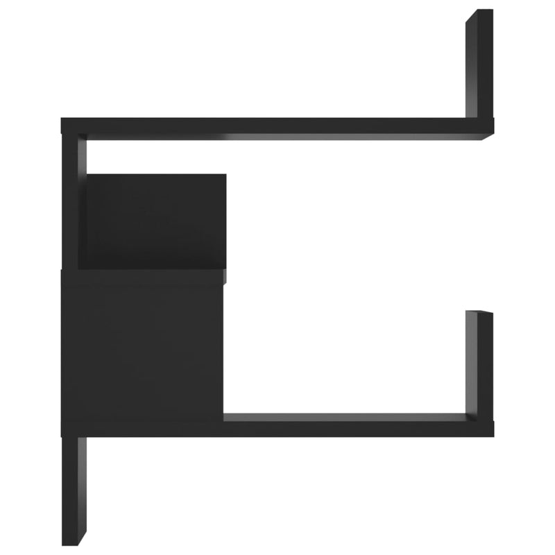 vidaXL Wall Corner Shelves 2 pcs Black 40x40x50 cm Engineered Wood