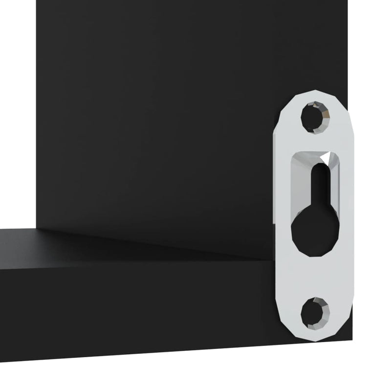 vidaXL Wall Corner Shelves 2 pcs Black 40x40x50 cm Engineered Wood