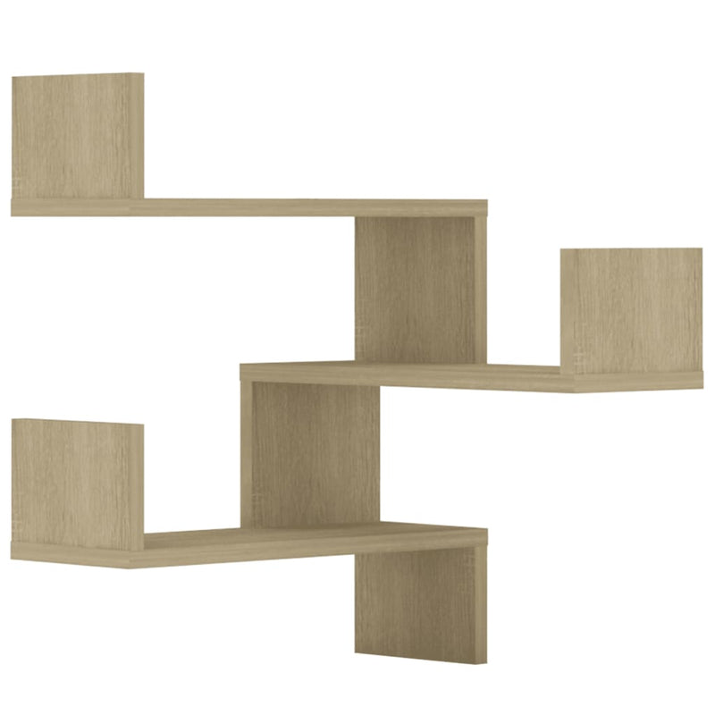 vidaXL Wall Corner Shelves 2 pcs Sonoma Oak 40x40x50 cm Engineered Wood