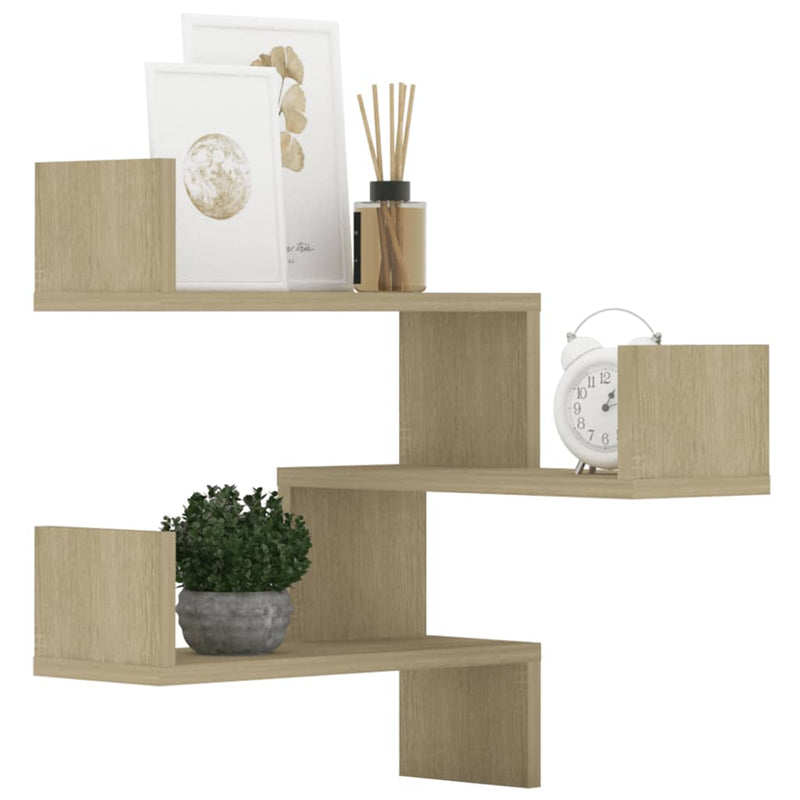 vidaXL Wall Corner Shelves 2 pcs Sonoma Oak 40x40x50 cm Engineered Wood