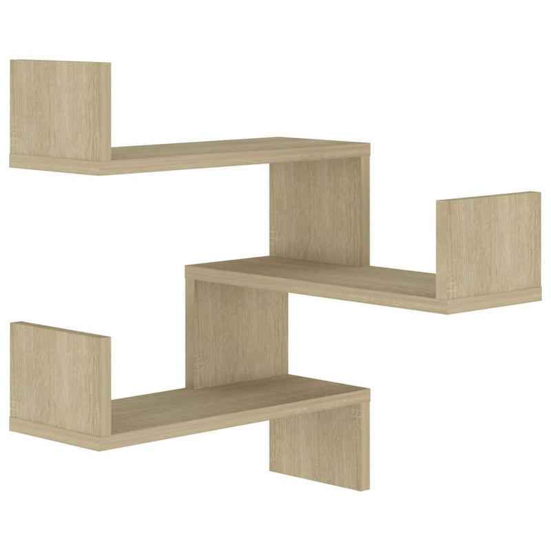 vidaXL Wall Corner Shelves 2 pcs Sonoma Oak 40x40x50 cm Engineered Wood