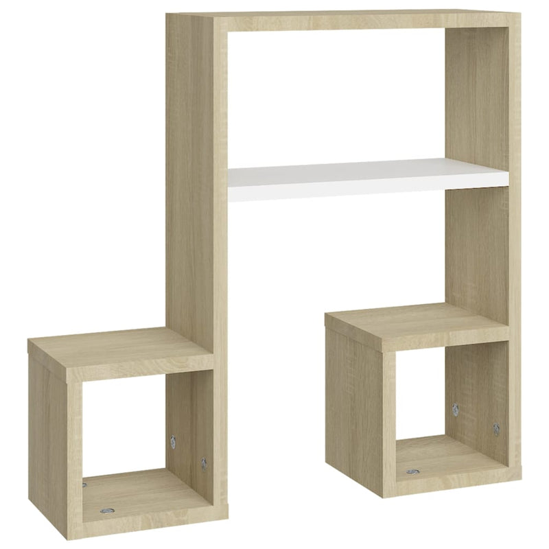 vidaXL Wall Shelves 2 pcs White and Sonoma Oak 50x15x50 cm Engineered Wood