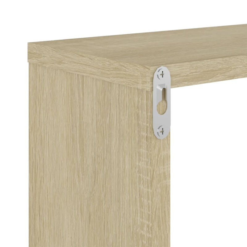 vidaXL Wall Shelves 2 pcs White and Sonoma Oak 50x15x50 cm Engineered Wood