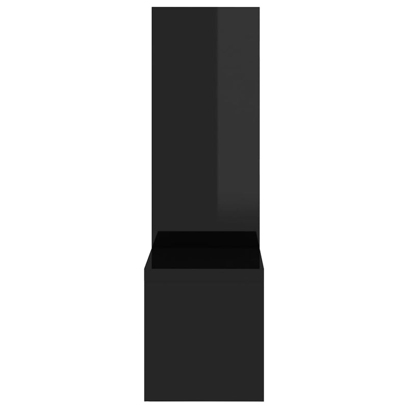 vidaXL Wall Shelves 2 pcs High Gloss Black 50x15x50 cm Engineered Wood