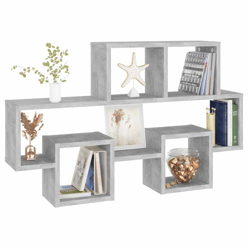 vidaXL Car-shaped Wall Shelf Concrete Grey 82x15x51 cm Engineered Wood