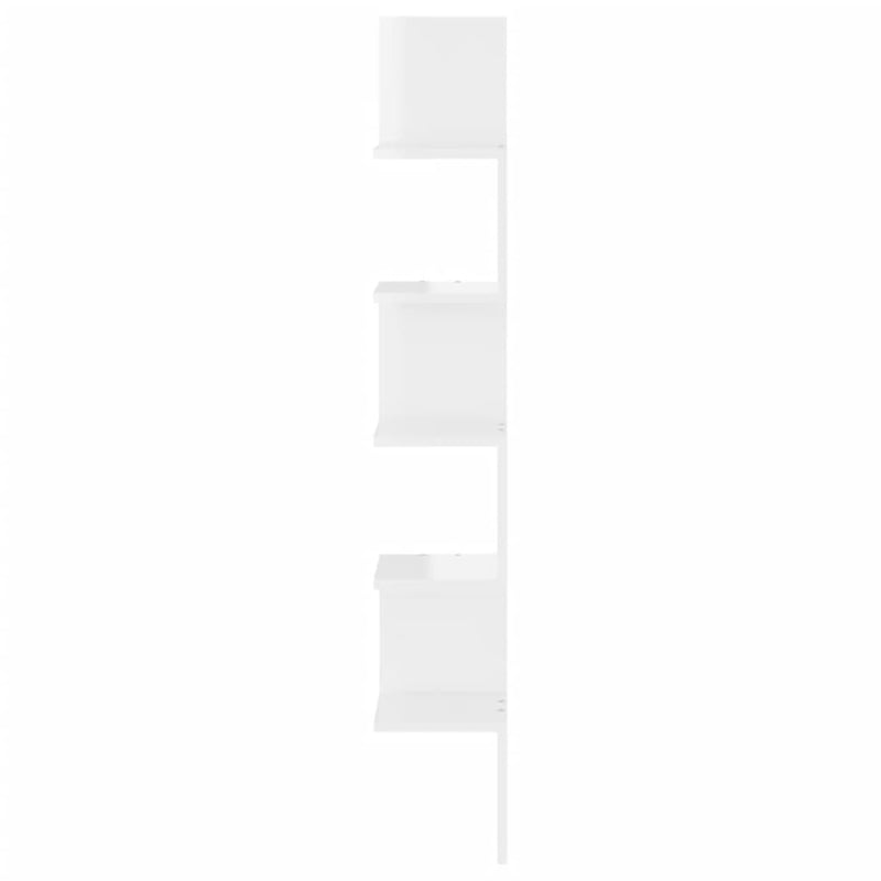 vidaXL Wall Corner Shelf High Gloss White 20x20x127.5 cm Engineered Wood