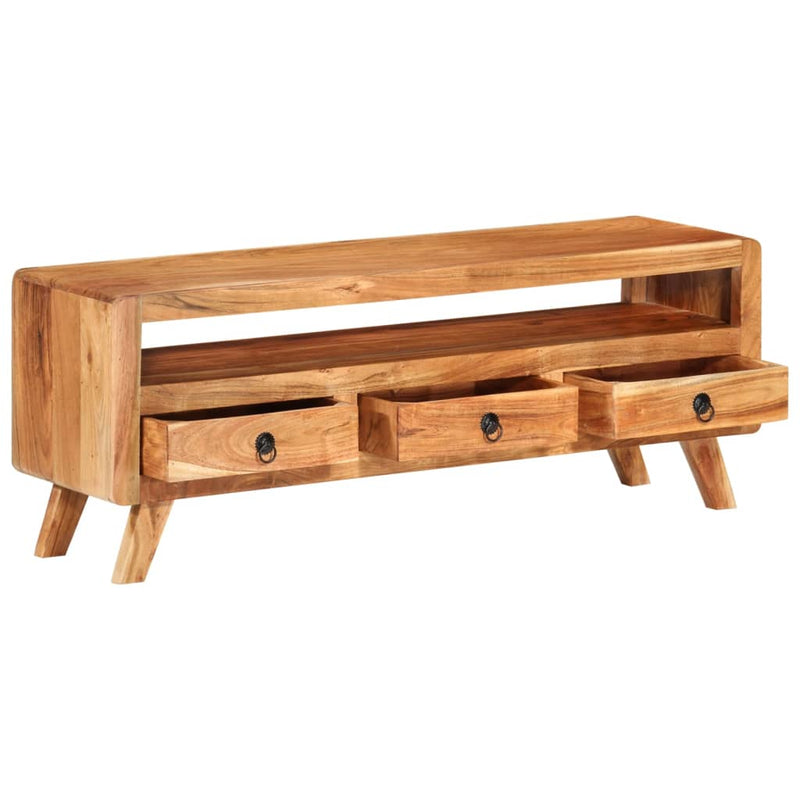 vidaXL TV Cabinet 110x30x40 cm Solid Acacia Wood