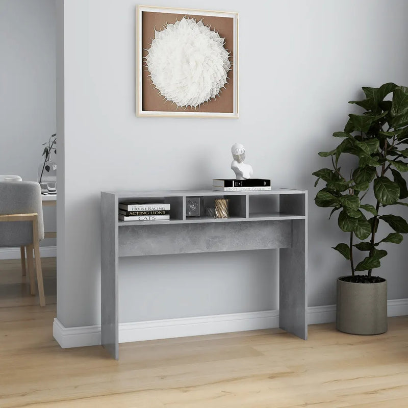 Console Table Concrete Grey 105x30x80 cm Engineered Wood