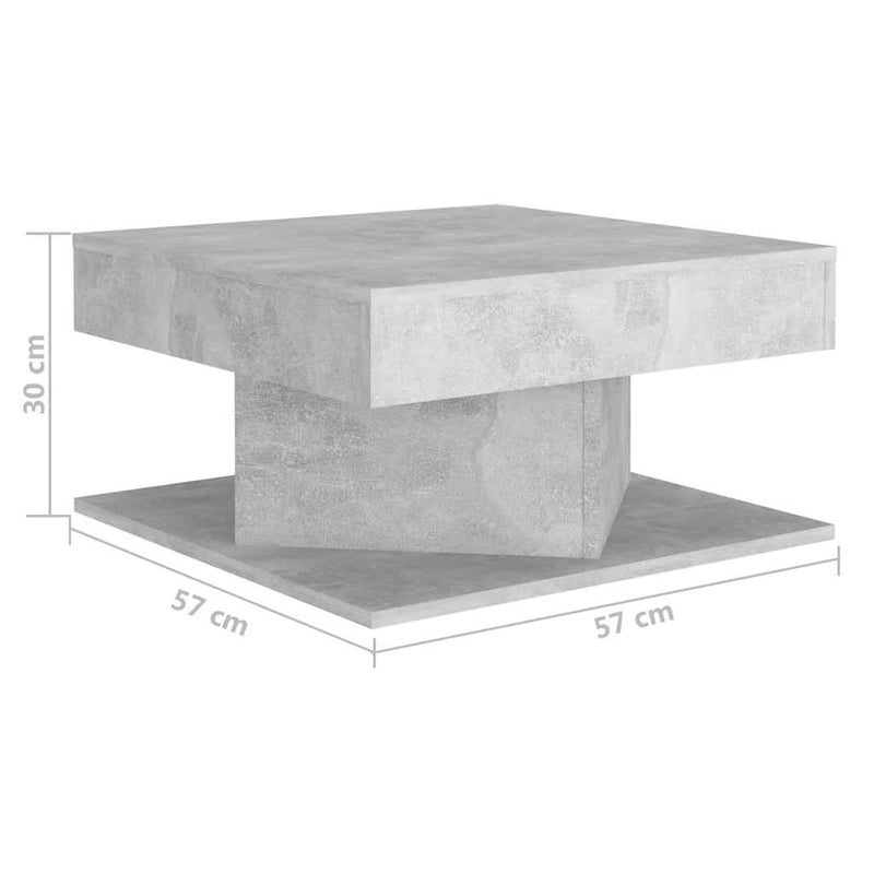 vidaXL Coffee Table Concrete Grey 57x57x30 cm Engineered Wood