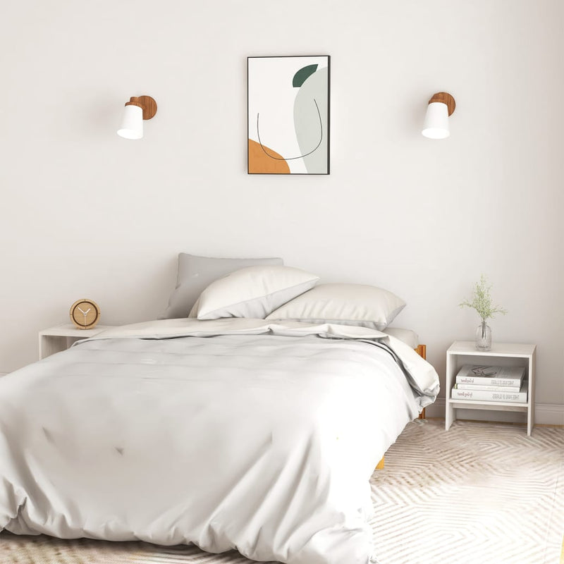 vidaXL Bedside Cabinets 2 pcs White 40x30.5x40 cm Solid Pinewood