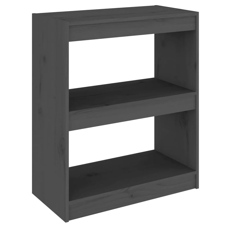 vidaXL Book Cabinet/Room Divider Grey 60x30x71.5 cm Solid Wood Pine