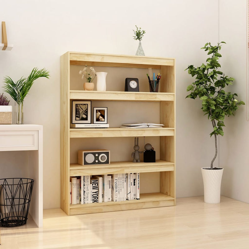 vidaXL Book Cabinet/Room Divider 100x30x135.5 cm Solid Pinewood