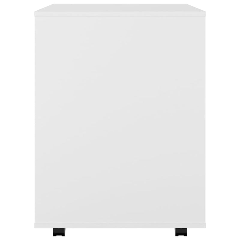 vidaXL Rolling Cabinet White 60x53x72 cm Engineered Wood