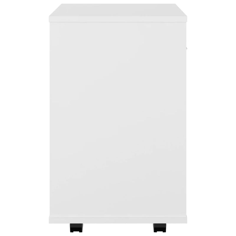 vidaXL Rolling Cabinet White 46x36x59 cm Engineered Wood