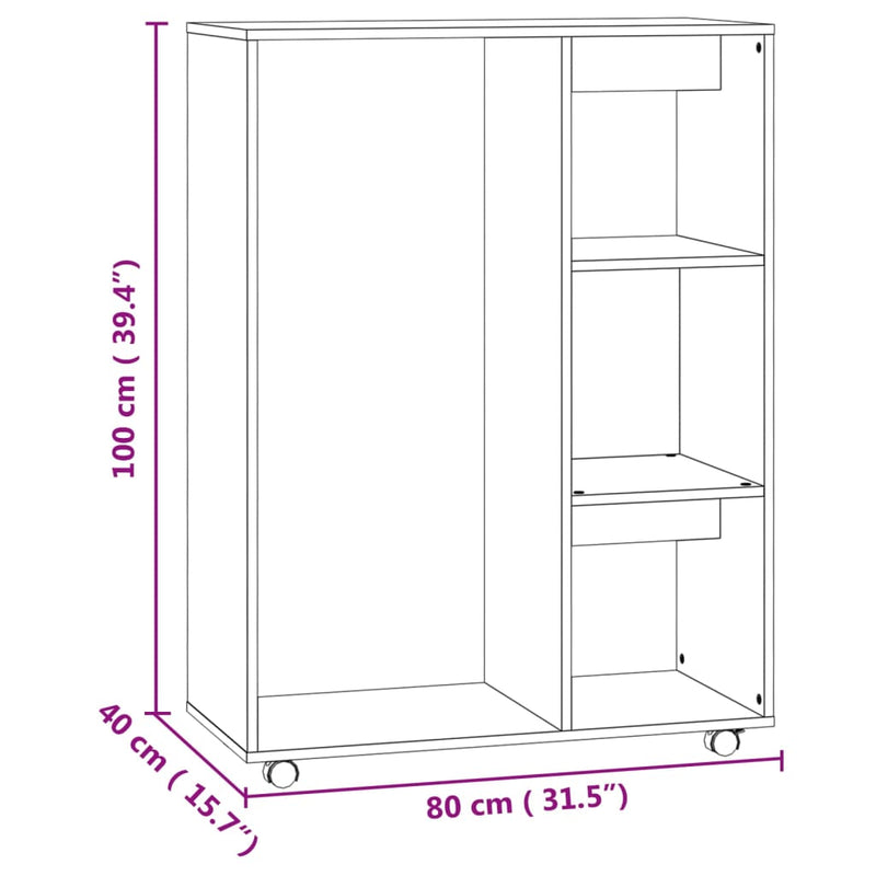 vidaXL Wardrobe Sonoma Oak 80x40x110 cm Engineered Wood