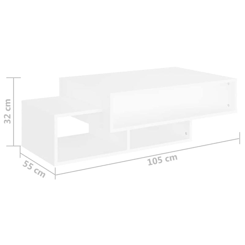 vidaXL Coffee Table White 105x55x32 cm Engineered Wood