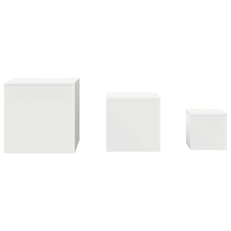 vidaXL Side Tables 3 pcs White Engineered Wood