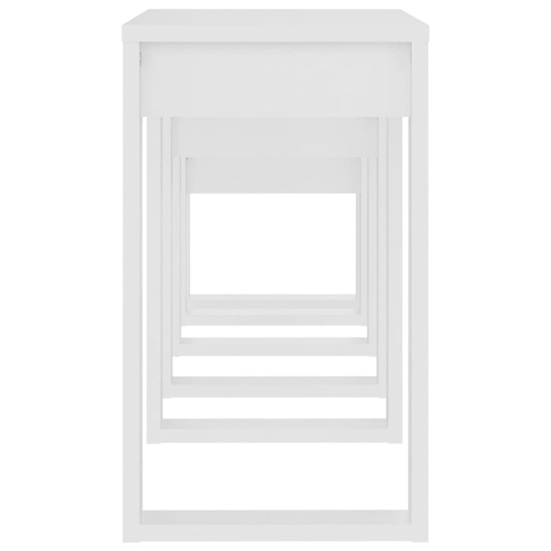 vidaXL Nesting Tables 3 pcs White Engineered Wood