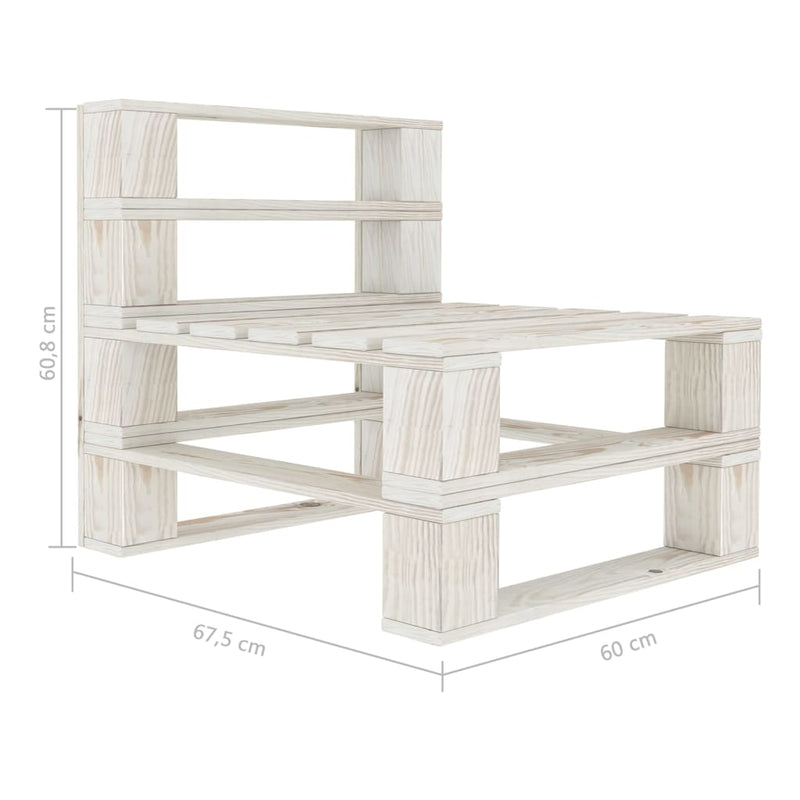 vidaXL 5 Piece Garden Pallet Lounge Set Solid Pinewood White