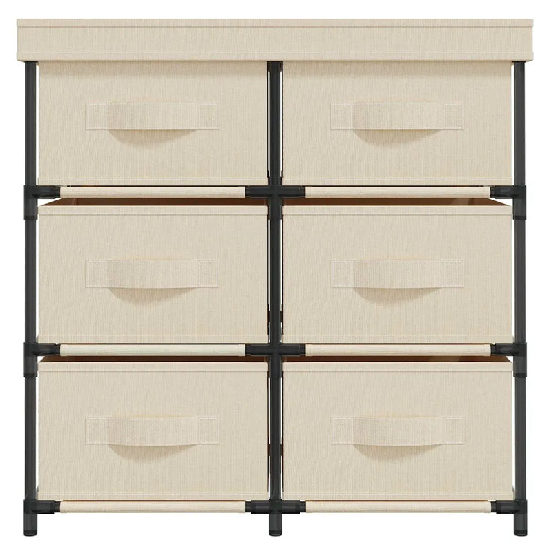Storage Cabinet with 6 Drawers 55x29x55 cm Cream Steel