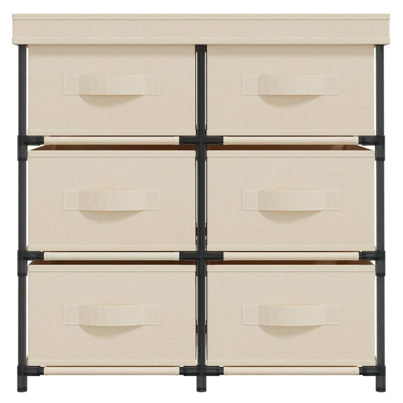 vidaXL Storage Cabinet with 6 Drawers 55x29x55 cm Cream Steel