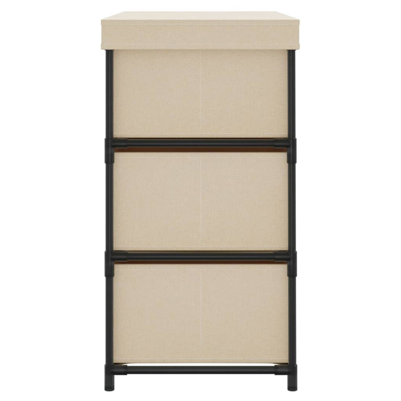 vidaXL Storage Cabinet with 6 Drawers 55x29x55 cm Cream Steel