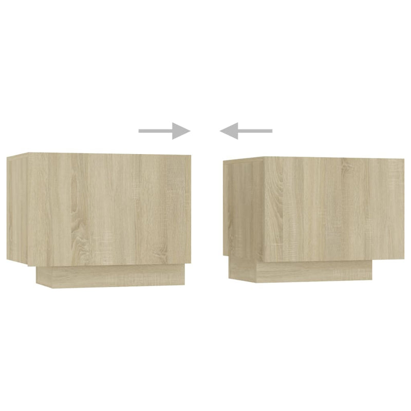 vidaXL TV Cabinet with LED Lights Sonoma Oak 260x35x40 cm