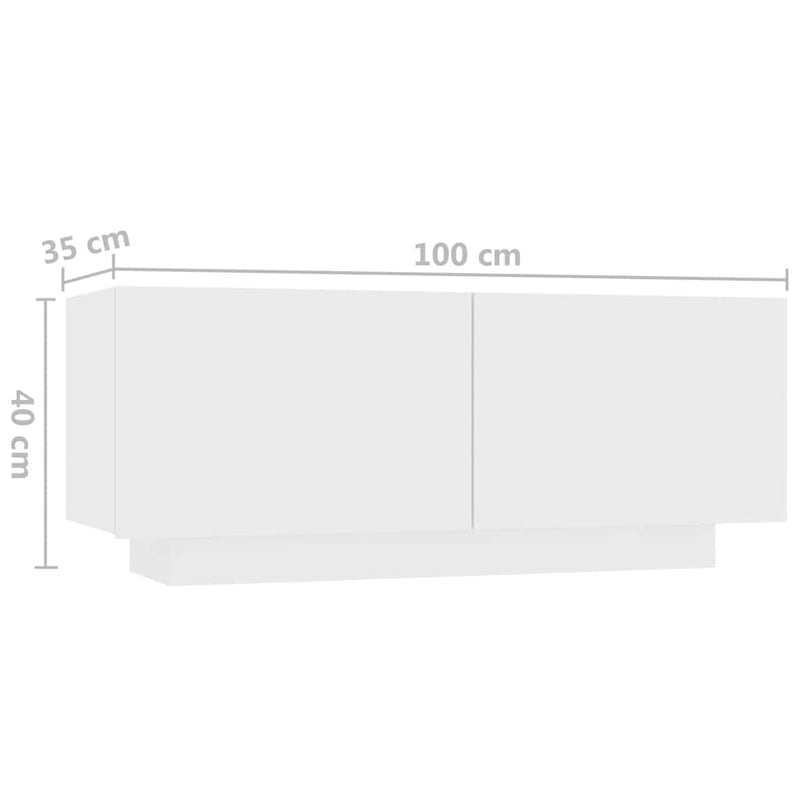 TV Cabinet with LED Lights White 300x35x40 cm