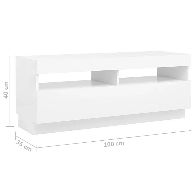 TV Cabinet with LED Lights White 300x35x40 cm