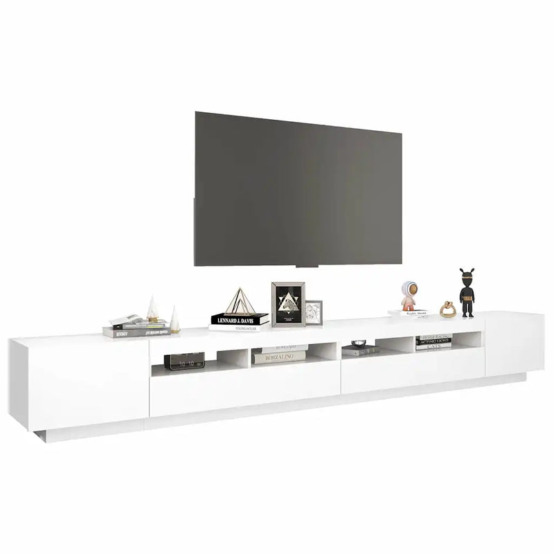 TV Cabinet with LED Lights White 300x35x40 cm