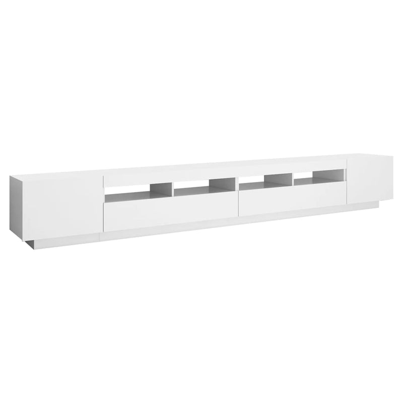 TV Cabinet with LED Lights White 300x35x40 cm