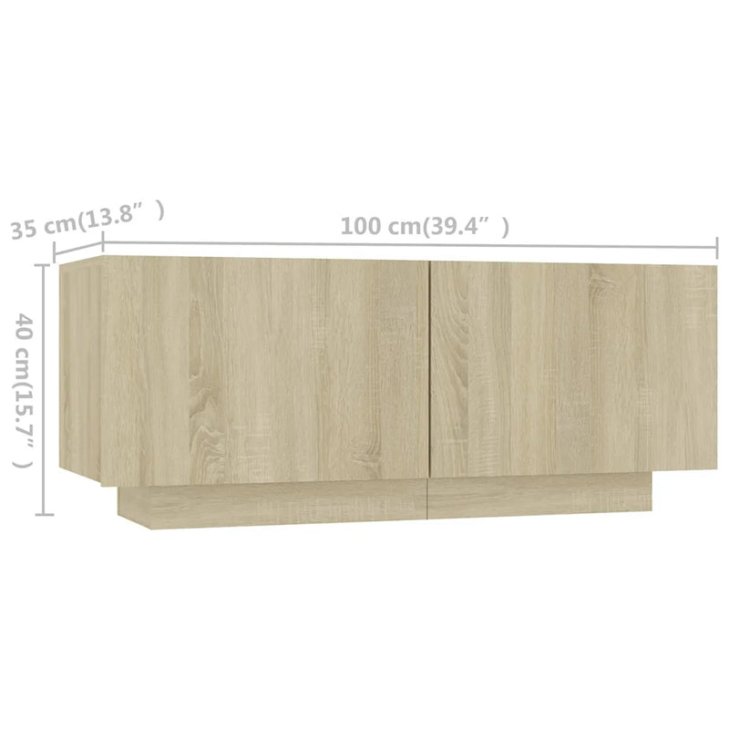 TV Cabinet with LED Lights Sonoma Oak 300x35x40 cm