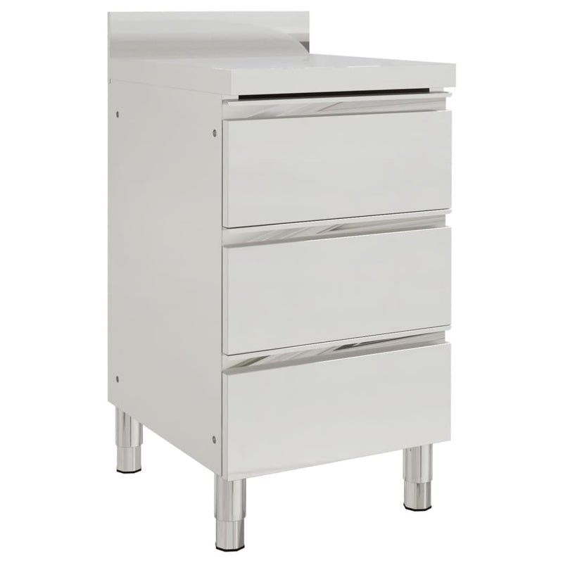 vidaXL Commercial Kitchen Cabinet with 3 Drawers 50x60x96 cm