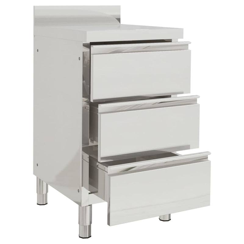 vidaXL Commercial Kitchen Cabinet with 3 Drawers 50x60x96 cm