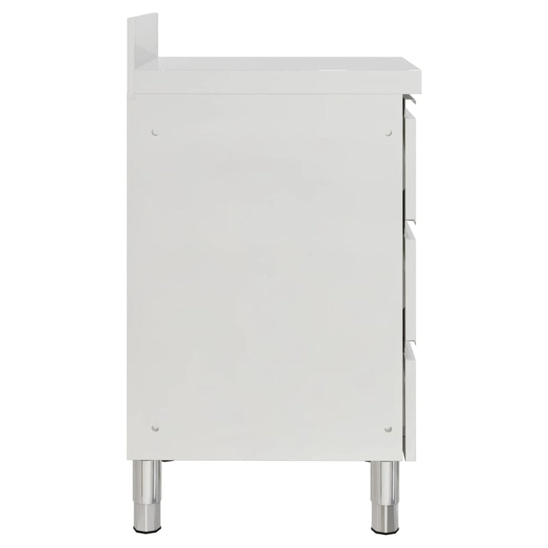 vidaXL Commercial Kitchen Cabinet with 3 Drawers 50x60x96 cm