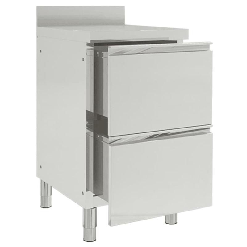 vidaXL Commercial Kitchen Cabinets with 2 Drawers 2 pcs 50x60x96 cm