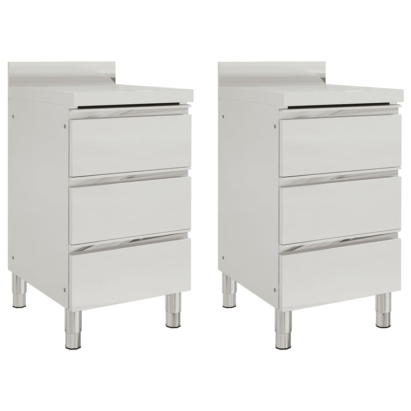 vidaXL Commercial Kitchen Cabinets with 3 Drawers 2 pcs 50x60x96 cm