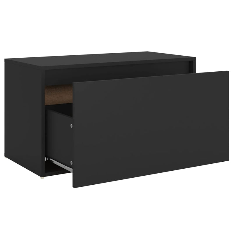 vidaXL Hall Bench 80x40x45 cm Black Engineered Wood