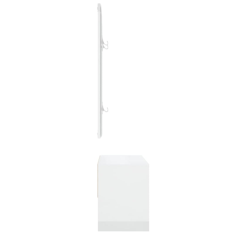 vidaXL Hallway Furniture Set High Gloss White Engineered Wood