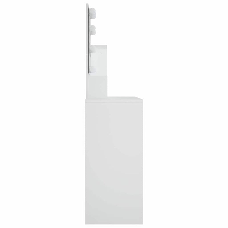 vidaXL Dressing Table with LED White 86.5x35x136 cm