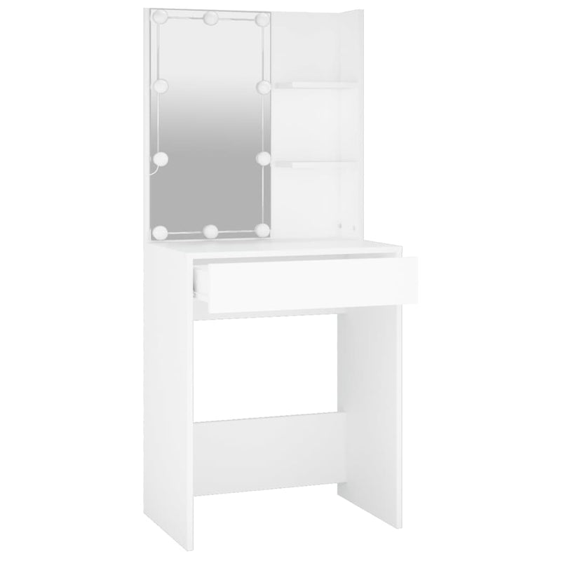 vidaXL Dressing Table with LED White 60x40x140 cm