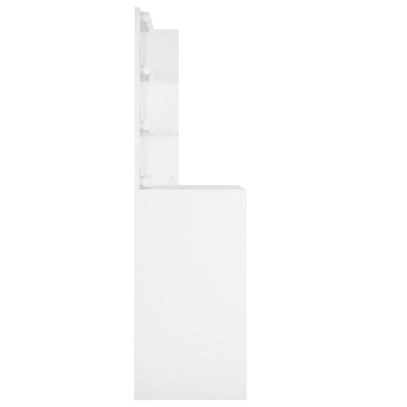 vidaXL Dressing Table with LED White 60x40x140 cm