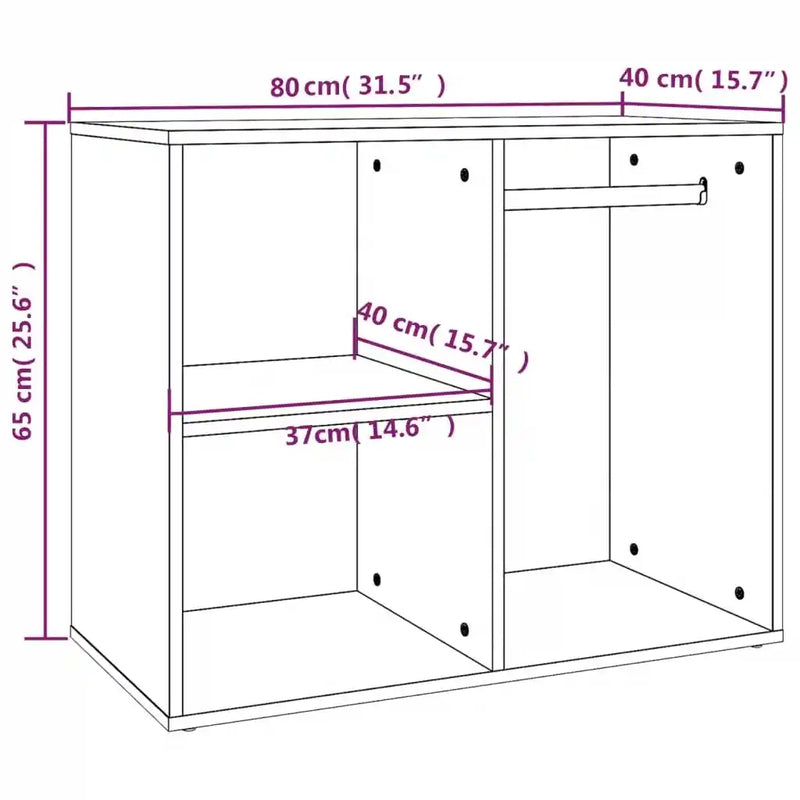 Dressing Cabinet White 80x40x65 cm Engineered Wood