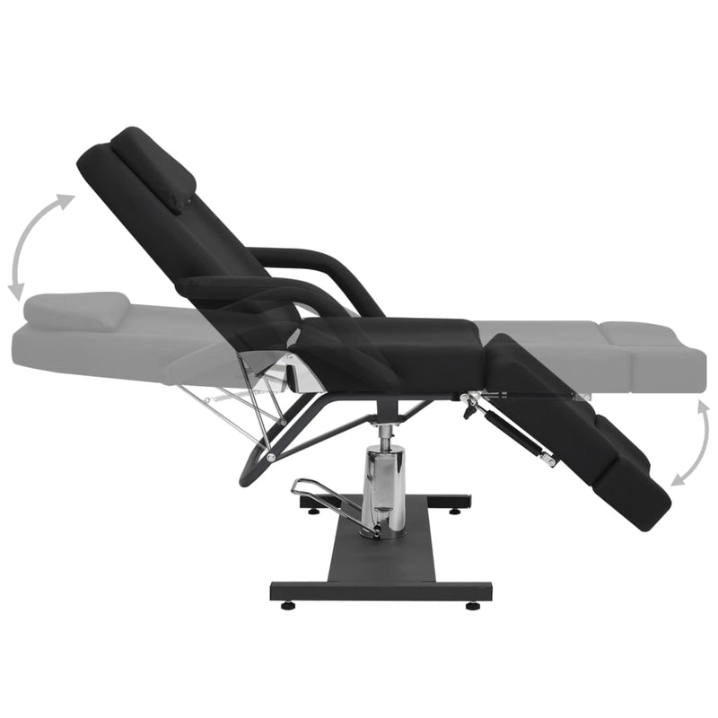vidaXL Beauty Treatment Chair Faux Leather Black 180x62x78 cm