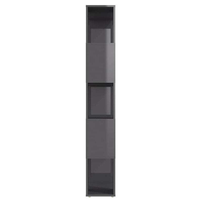 vidaXL Book Cabinet Room Divider High Gloss Grey 60x24x155 cm