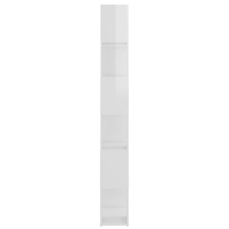 vidaXL Book Cabinet Room Divider High Gloss White 60x24x186 cm