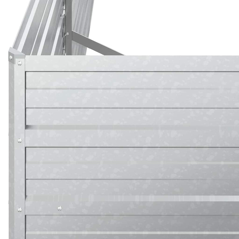 vidaXL Garden Raised Bed 160x80x77 cm Galvanized Steel Silver