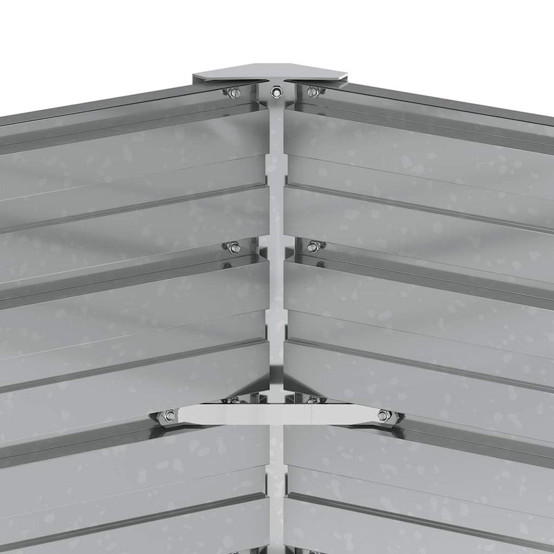 vidaXL Garden Raised Bed 129x45 cm Galvanized Steel Silver