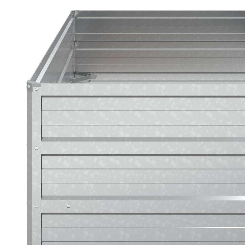 vidaXL Garden Raised Bed 100x100x45 cm Galvanized Steel Silver