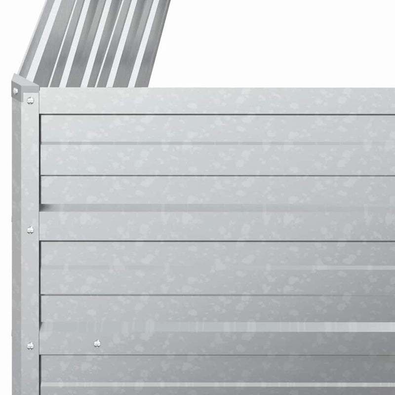 vidaXL Garden Raised Bed 100x100x45 cm Galvanized Steel Silver